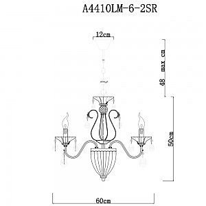 Подвесная люстра Arte Lamp SCHELENBERG A4410LM-6-2SR