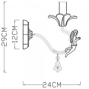 Бра с ангелочками Angelina A5349AP-1WH Arte Lamp