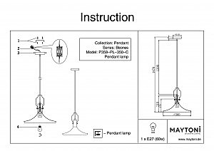 Светильник подвесной Maytoni Bicones P359-PL-350-C