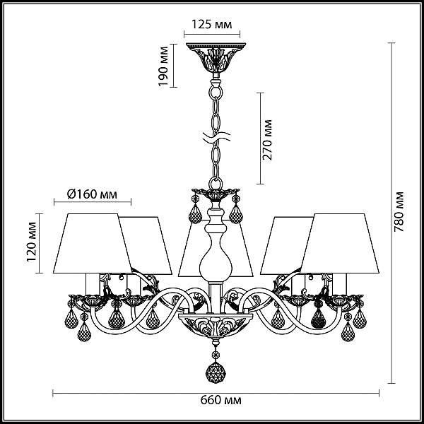 Подвесная люстра Odeon Light MAGALI 3229/5