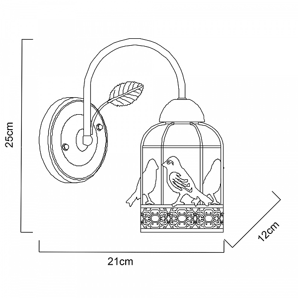 Бра с птичками Cincia A5090AP-1WG Arte Lamp