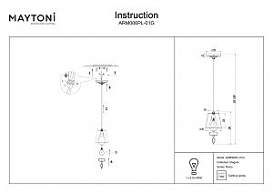 Светильник подвесной Maytoni Roma ARM006PL-01G