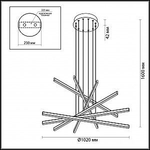 Подвесная люстра Odeon Light Rudy 3890/96L