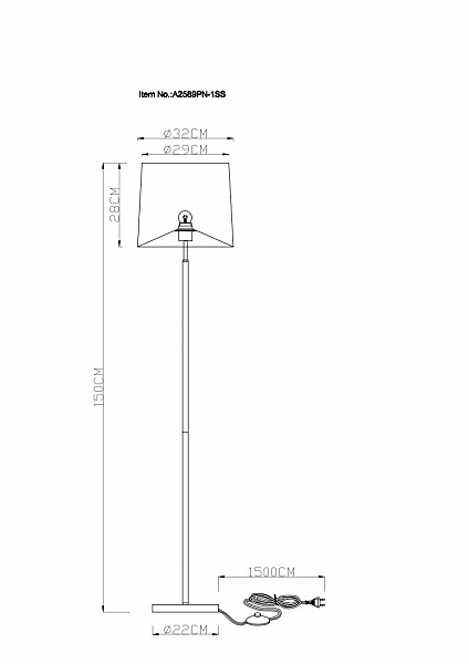 Торшер Arte Lamp Rodos A2589PN-1SS