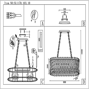 Подвесная люстра ST Luce Fabio SL1170.103.10