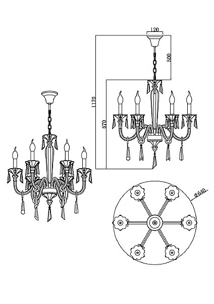 Подвесная люстра Stilfort Lussi 1052/09/06P