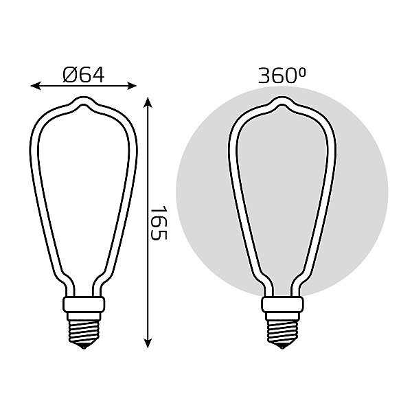 Светодиодная лампа Gauss Filament Artline 1005802104