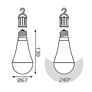 Светодиодная лампа Gauss Аккумуляторная лампа 102402208