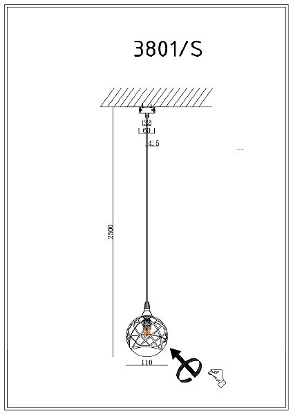 Светильник подвесной Newport 3800 3801/S nickel