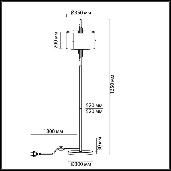 Торшер Odeon Light EXCLUSIVE Margaret 4895/3F