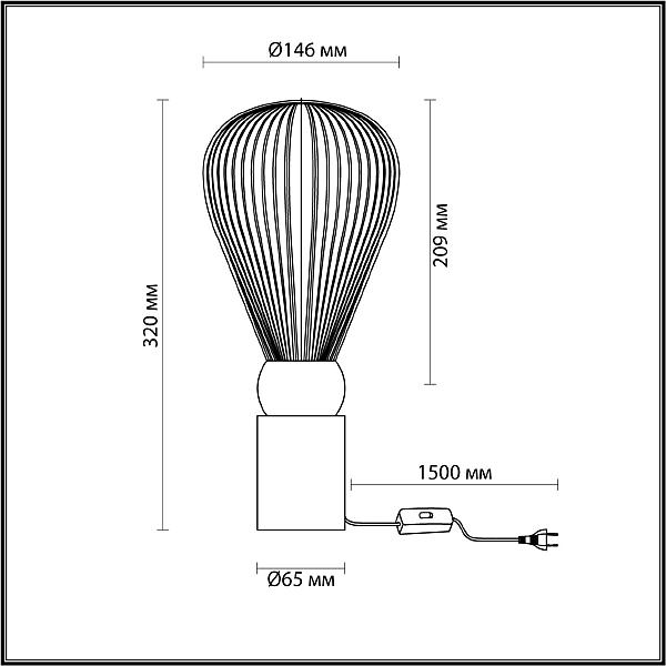 Настольная лампа Odeon Light EXCLUSIVE Elica 5402/1T