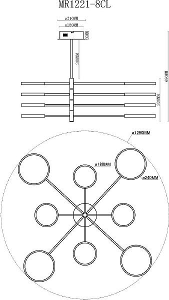 Потолочная люстра MyFar Eva MR1221-8CL