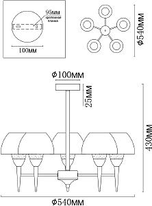 Потолочная люстра MyFar Silvia MR1300-5P