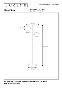 Торшер Lucide Skanska 03703/10/30