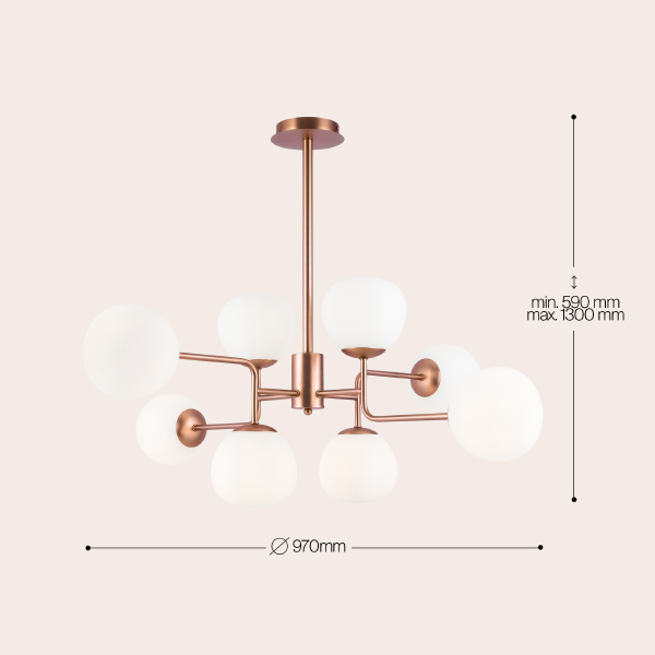 Люстра на штанге Maytoni Erich MOD221-PL-08-G