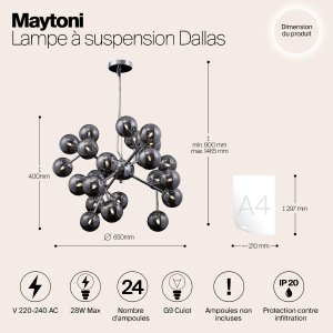 Подвесная люстра Maytoni Dallas MOD545PL-24G