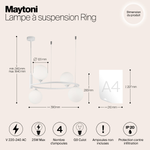 Светильник подвесной Maytoni Ring MOD013PL-04W