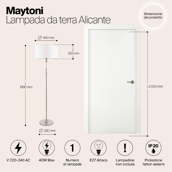 Торшер Maytoni Alicante MOD014FL-01N