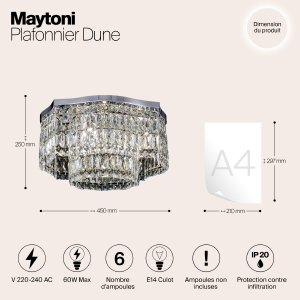 Потолочная хрустальная люстра Maytoni Dune DIA005CL-06CH