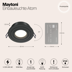 Встраиваемый светильник Maytoni Atom DL023-2-01B