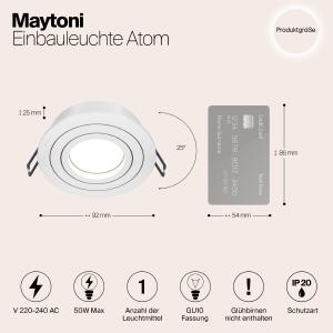 Встраиваемый светильник Maytoni Atom DL023-2-01W