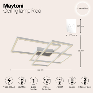 Потолочная люстра Maytoni Line MOD015CL-L80W