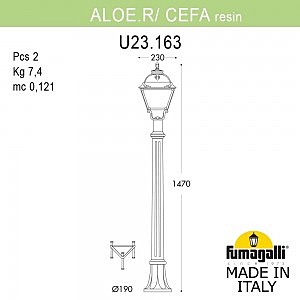 Уличный наземный светильник Fumagalli Cefa U23.163.000.AXF1R