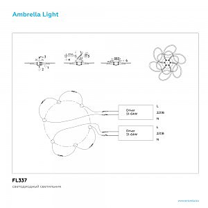 Потолочная светодиодная люстра Metallic Ambrella FL337