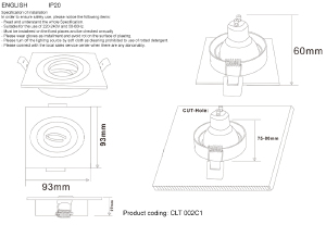 Встраиваемый светильник Crystal Lux Clt 002 CLT 002С1 WH