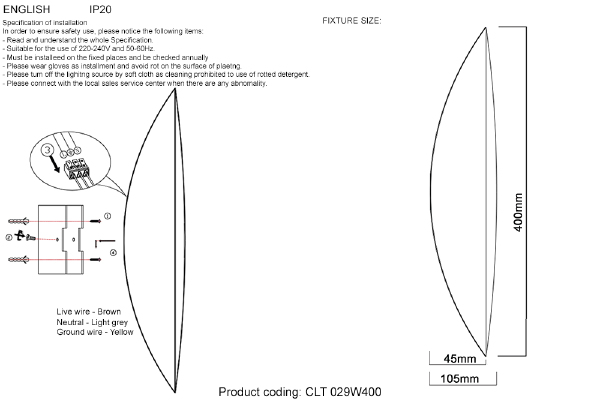 Настенный светодиодный светильник Crystal Lux Clt 029 CLT 029W400 WH