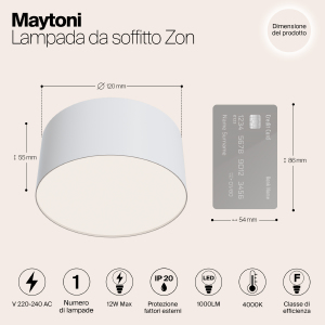 Потолочный светодиодный светильник Maytoni Zon C032CL-L12W4K