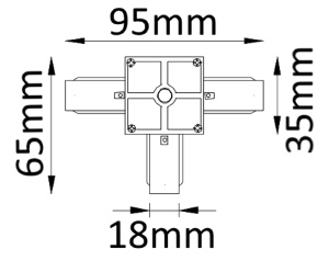 Соединитель T-образный (однофазный) Crystal Lux CLT 0.211 03 WH