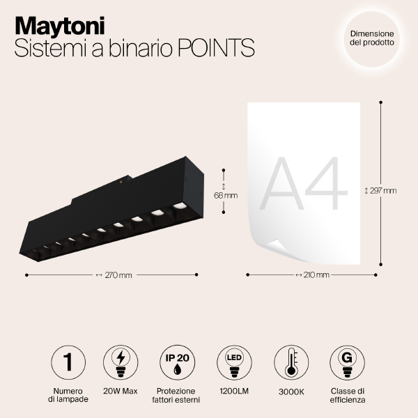 Трековый светильник Maytoni Points S35 TR014-2-20W3K-B