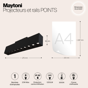 Трековый светильник Maytoni Points S35 TR014-2-20W3K-B