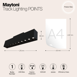 Трековый светильник Maytoni Points S35 TR014-2-20W3K-B