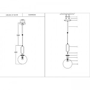 Светильник подвесной Lumien Hall Мило LH4100/1P-CO-WT