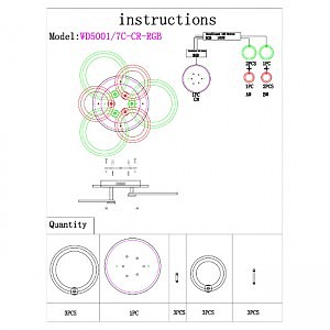 Потолочная люстра Wedo Light Flavon WD5001/7C-CR-RGB