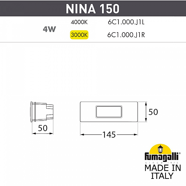 Подсветка для ступеней Fumagalli Nina 6C1.000.000.LYJ1R