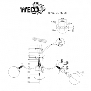 Потолочная люстра Wedo Light Valora 66729.01.86.08