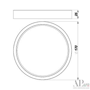 Светильник потолочный APL Led Ingrid 3322.LDY1604M/12W/6K