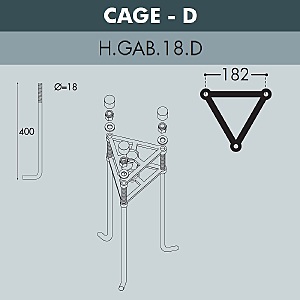 Уличный наземный светильник Fumagalli Giorgio 4P2.372.G10.LYF1R