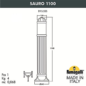 Уличный наземный светильник Fumagalli Sauro D15.555.000.BYF1R