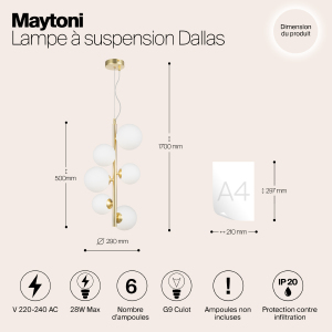 Подвесная люстра Maytoni Dallas MOD545PL-06BS