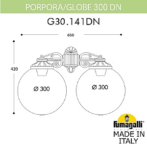 Уличный настенный светильник Fumagalli Globe 300 G30.141.000.AXF1RDN