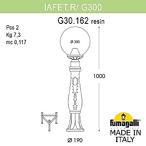 Уличный наземный светильник Fumagalli Globe 300 G30.162.000.WXF1R