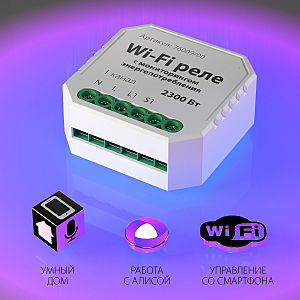 Wi-Fi реле Elektrostandard WF 76009/00 реле Умный дом с мониторингом энергопотребления