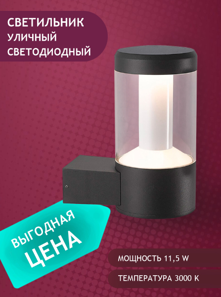 Уличный настенный светильник Elvan 1504 PJ-1504/1-11,5W-WW-Gr