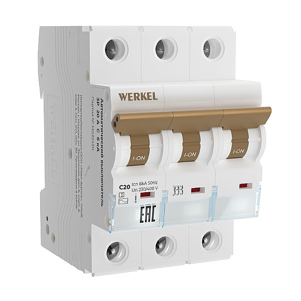 Автоматический выключатель Werkel W903P206 / Автоматический выключатель 3P 20 A C 6 kА