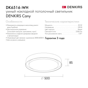 Светильник потолочный Denkirs Cany DK6516-WH