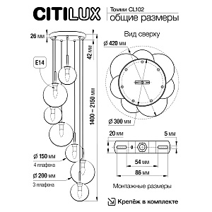 Светильник подвесной Citilux Томми CL102073